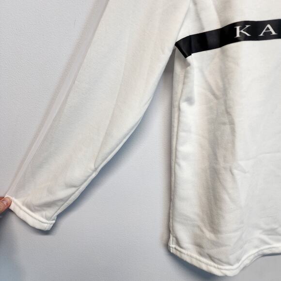 Kay Unger Performance Mesh Top Size M White French Terry Long Sleeve Casual - Picture 4 of 15